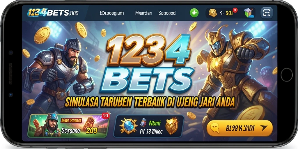 Screenshot utama 1234BETS menampilkan gameplay taruhan yang interaktif dan menarik.