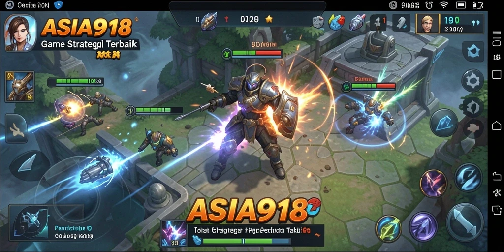 Tangkapan layar ASIA918 menampilkan aksi taktis yang mendebarkan.