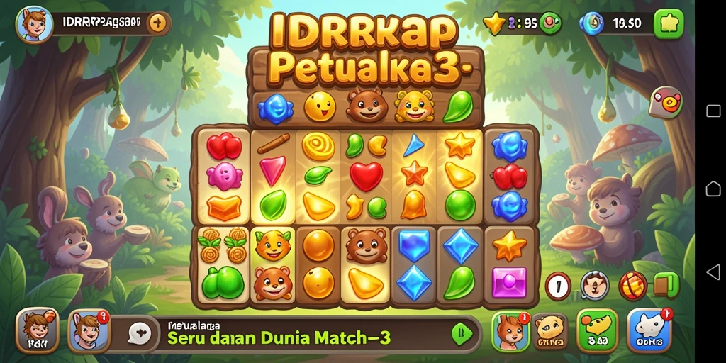 Tampilan gameplay seru dari IDRRP, menampilkan kombinasi warna-warni.