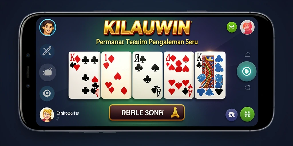 Tampilan gameplay seru dalam KILAUWIN dengan kartu Domino.