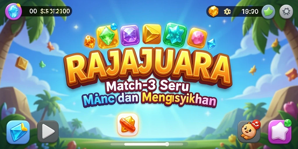 Tampilan gameplay menarik dengan elemen Match-3 yang ceria.