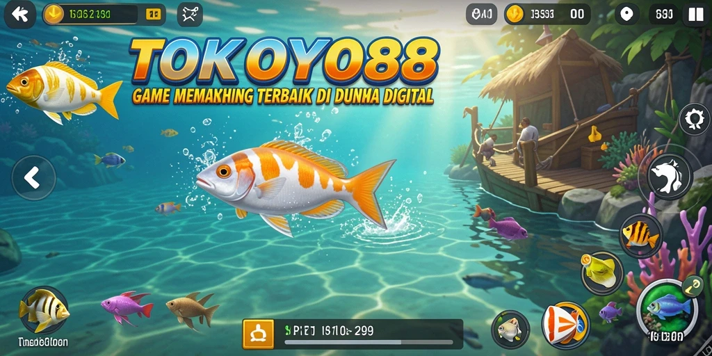 Gameplay seru TOKYO88 saat menangkap ikan di lokasi indah.