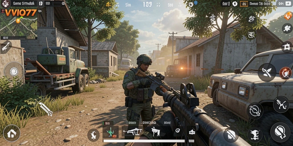 Screenshot gameplay VIO77 menampilkan pengalaman simulasi yang mendalam.