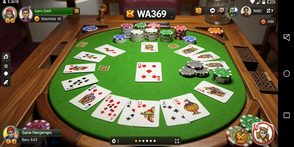 Tampilan gameplay seru Gaple di WA369 dengan interaksi antar pemain.