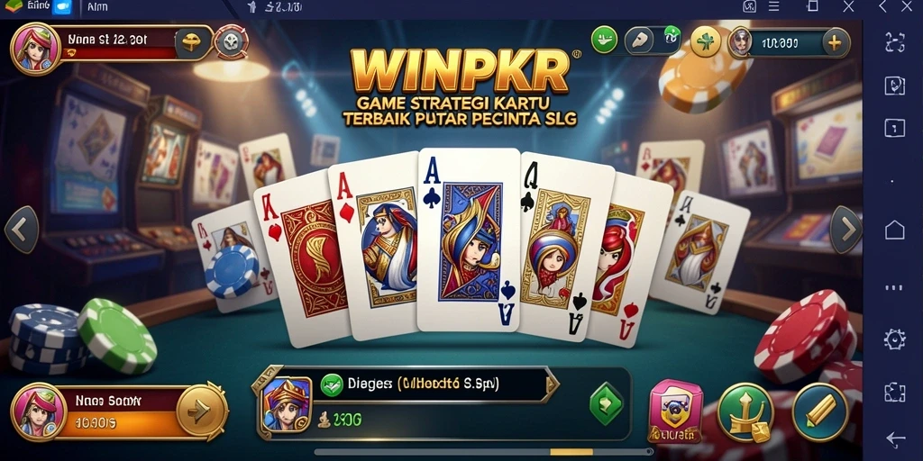 Tampilan gameplay seru di WINPKR dengan strategi kartu.