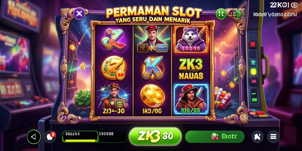 Screenshot utama ZK3 menampilkan pengalaman bermain Slot yang seru.